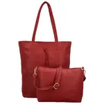 Stylový dámský koženkový set kabelek Kenza, červený