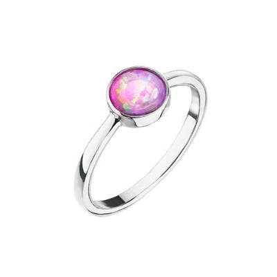 Evolution Group - Pavona Stříbrný prsten s růžovým opálem 15001.3 pink 56 mm