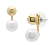 Fossil Půvabné pozlacené náušnice 2v1 Bright Baubles JA7257710