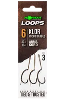 Korda hotové montáže loop rigs klor - háček 6 nosnost 30 lb