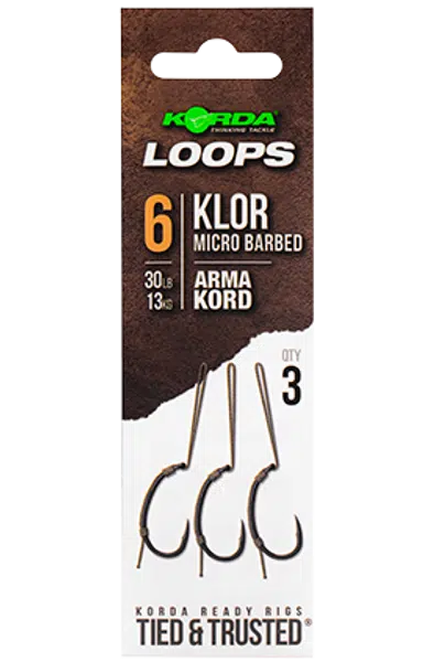 Korda hotové montáže loop rigs klor - háček 6 nosnost 30 lb