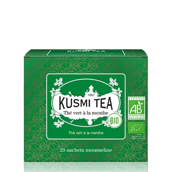 Kusmi Tea Spearmint green tea 20 mušelínových sáčků BIO, 40 g