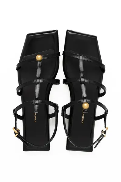 Kožené sandále Vanda Novak Bianca dámske, čierna farba