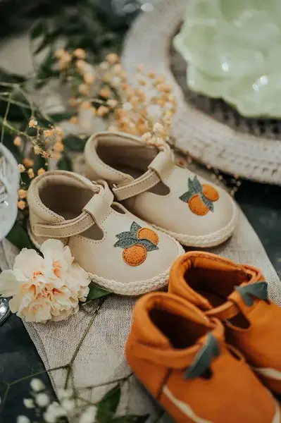 Kožené topánky pre bábätká Donsje Yames Shoes Arancia