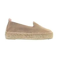 Semišové espadrilky Manebi Double Sole Espadrilles hnedá farba, na platforme, W 1.9 D0