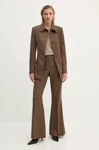 Vlnené nohavice Remain Herringbone Flare Pants