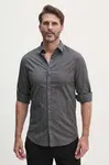 Košeľa Armani Exchange pánska, tmavomodrá farba, slim, s klasickým golierom, 6DZC25 ZNEAZ