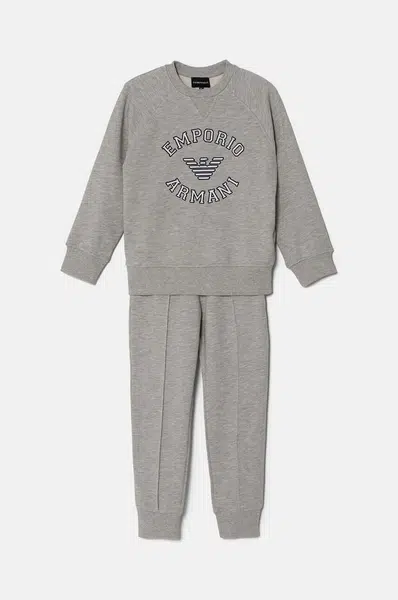 Detská tepláková súprava Emporio Armani šedá farba, 6D4VJ3 4J6VZ