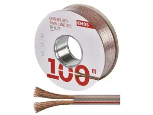 Dvojlinka nestíněná 2x0,75mm průhledná EMOS S8307 100m