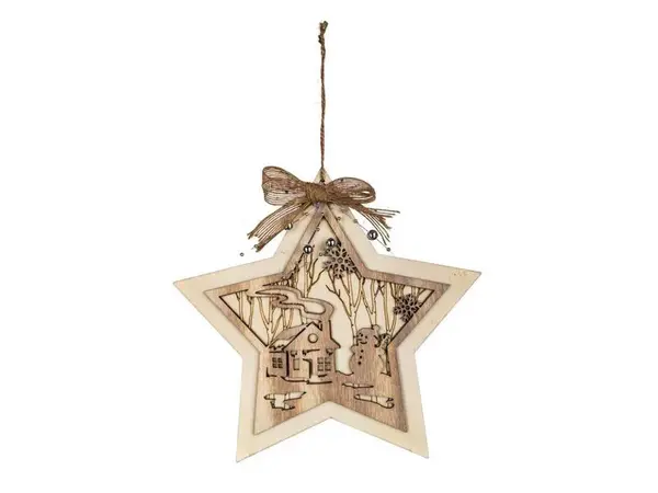 Dekorace vánoční HOME DECOR Hvězda s domem