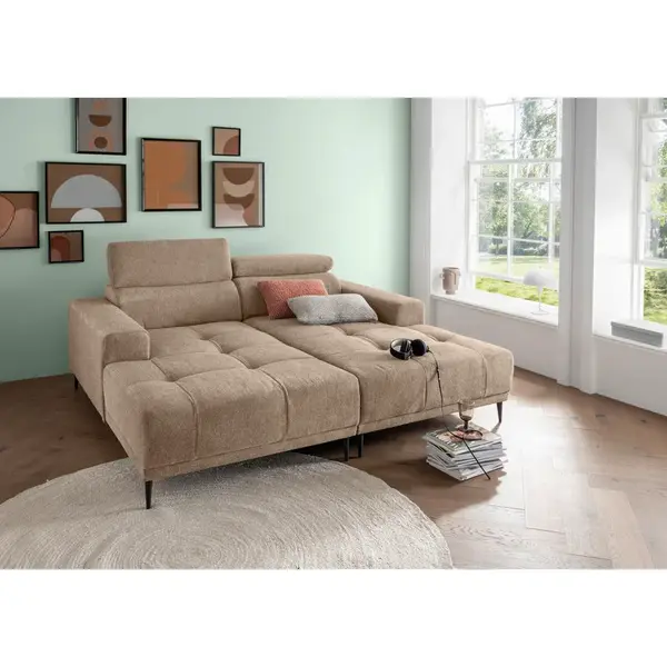 P & B POHOVKA BIG SOFA, textil, světle hnědá