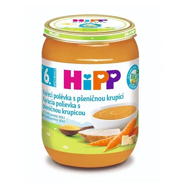 HIPP Polévka kuřecí s pšeničnou krupicí BIO 190 g