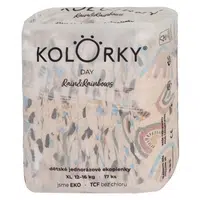 KOLORKY DAY Jednorázové EKO plenky déšť & duhy XL(12-16 kg) 17 kusů