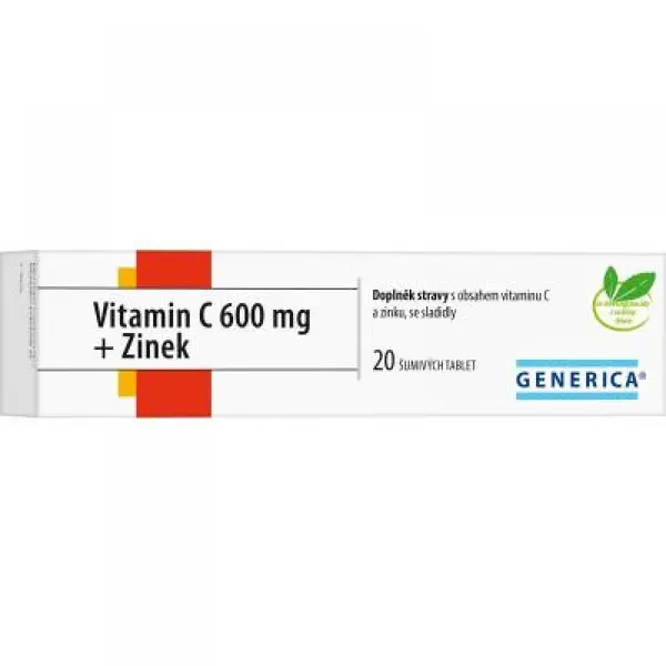 GENERICA Vitamin C 600 mg + zinek 20 šumivých tablet