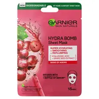 GARNIER Skin Naturals Hydra Bomb Textilní maska s výtažkem z hroznů 28 g