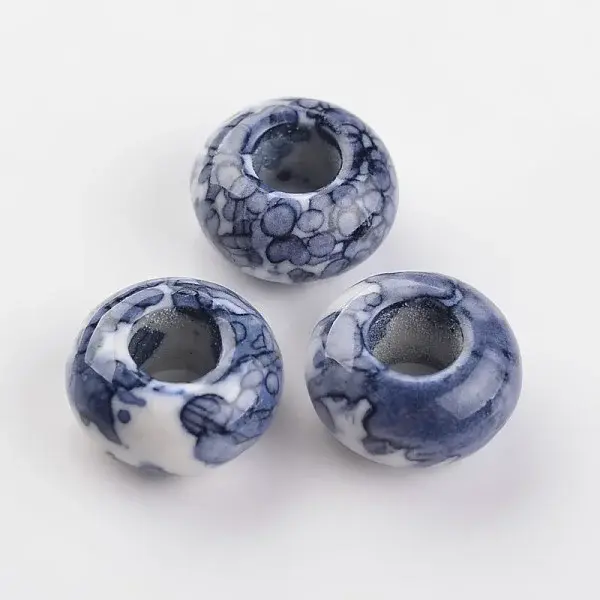 Dyed Rondelle Natural Ocean White Jade Beads