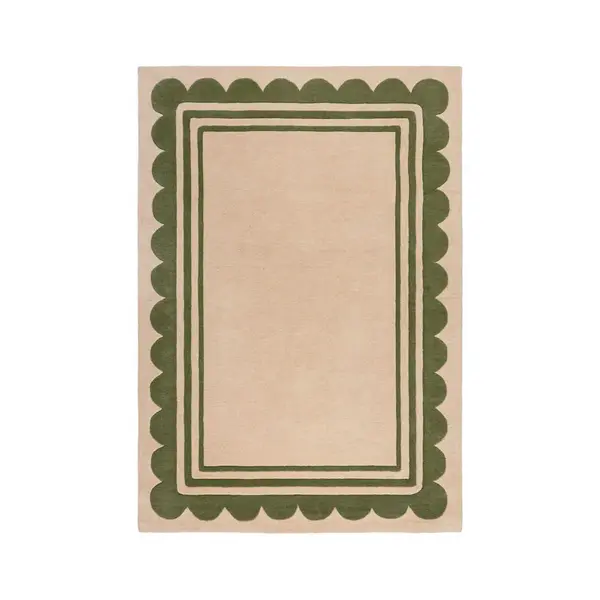 Flair Rugs RUČNĚ TKANÝ KOBEREC, 160/230 cm zelená, béžová