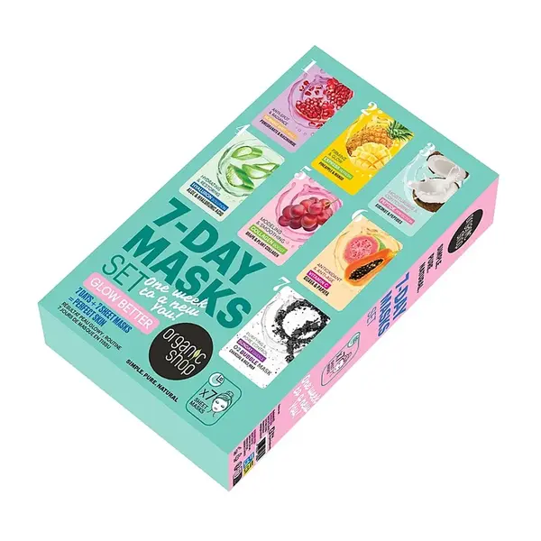 ORGANIC SHOP 7denní sada pleťových masek Glow Better 7 kusů