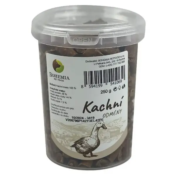 BOHEMIA PET FOOD Kachní odměny pro psy 250 g