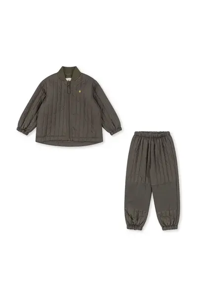 Dětská bunda a kalhoty Konges Sløjd EVI THERMO SET zelená barva, KS103462