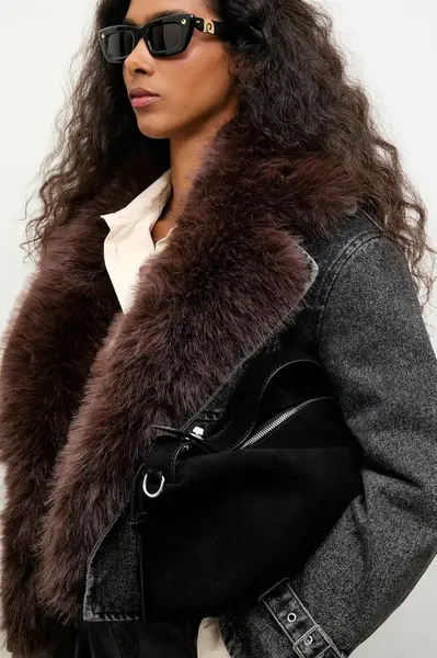 Džínová bunda Answear.LAB hnědá barva, přechodná