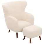Livetastic KŘESLO S PODNOŽKOU, dřevo, kov, textil, bílá