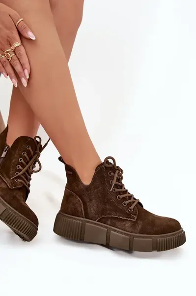 BIG STAR SHOES Semišové Nízké Dámské Kotníky Na Platformě Big Star