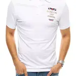 Polo tričko s výšivkou biele Dstreet