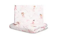 SENSILLO Mušelínové povlečení do postýlky 135x100, Víla Ema, růžová, bílá