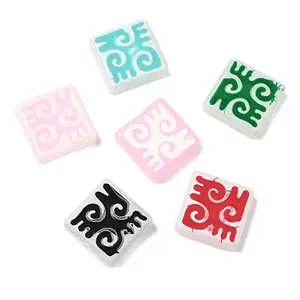 Dyed & Heated Baking Painted Glass Beads