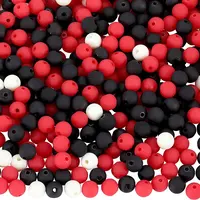 500Pcs Rubberized Style Imitated Silicone Acrylic Beads