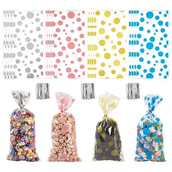 4 Styles OPP Cellophane Candy Storage Bags Sets