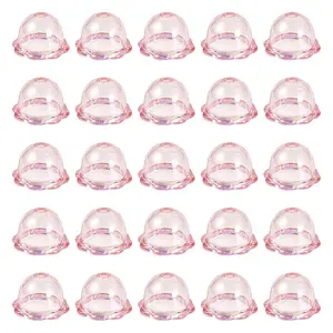 30Pcs UV Plating Acrylic Bead Caps