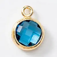 Birthstone Brass K9 Glass Charms