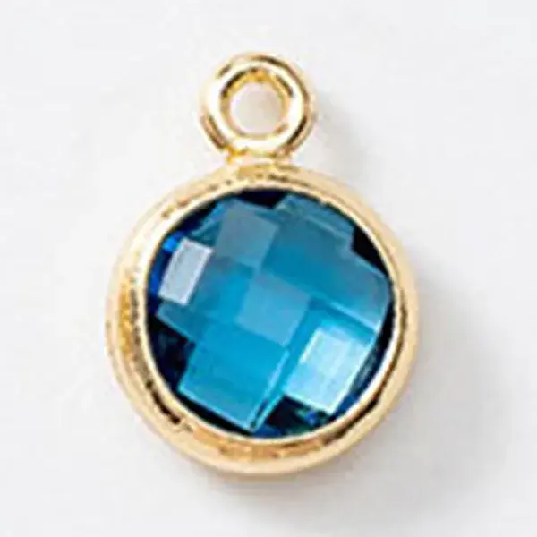 Birthstone Brass K9 Glass Charms