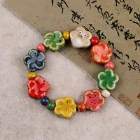 Handmade Porcelain Beaded Stretch Bracelets for Women