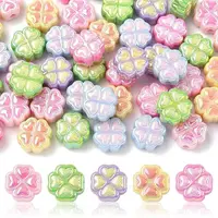 50Pcs UV Plating Opaque Acrylic Beads
