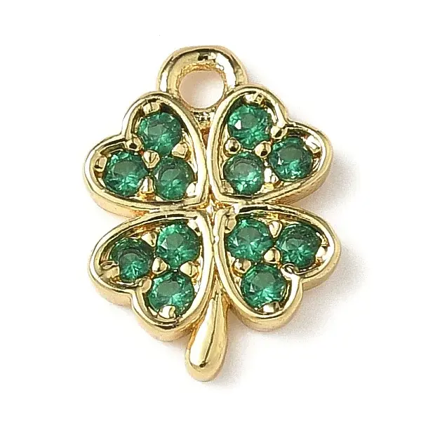 Brass Micro Pave Cubic Zirconia Charms