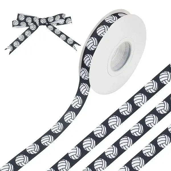20 Yards Sport Ball Printed Polyester Volleyball Grosgrain Ribbon