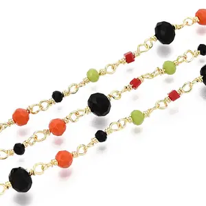 Handmade Brass & Glass Beaded Chains