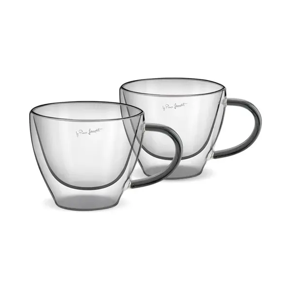 LAMART LT9117 Vaso sklenice cappuccino 190 ml 2 ks černé