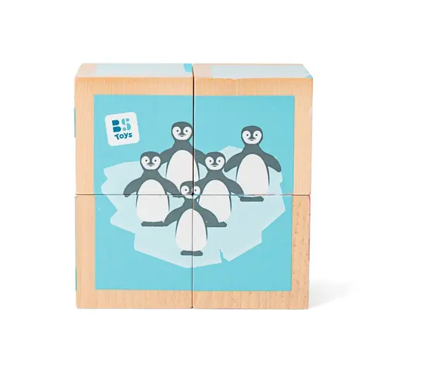 Drevené obrázkové kocky so zvieratkami - 4 ks