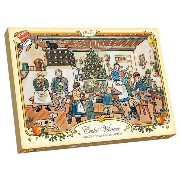 CARLA Čokoládové jazýčky mléčné vánoční motiv J. Lada 100 g