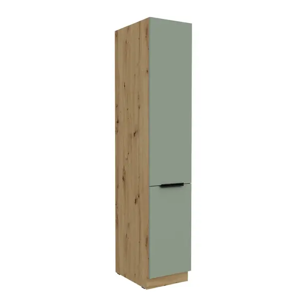 Vysoká potravinová skříňka Aria 40 DK-210 2F Barva korpusu: Dub artisan, Barva dvířek: SA - Aquamarine AFM
