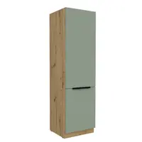 Vysoká potravinová skříňka Aria 60 DK-210 2F Barva korpusu: Dub artisan, Barva dvířek: SA - Aquamarine AFM