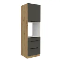 Vysoká skříňka pro vestavnou troubu Aria 60 DPS-210 3S 1F - Premium Box Barva korpusu: Dub artisan, Barva dvířek: GR - Graphite AFM