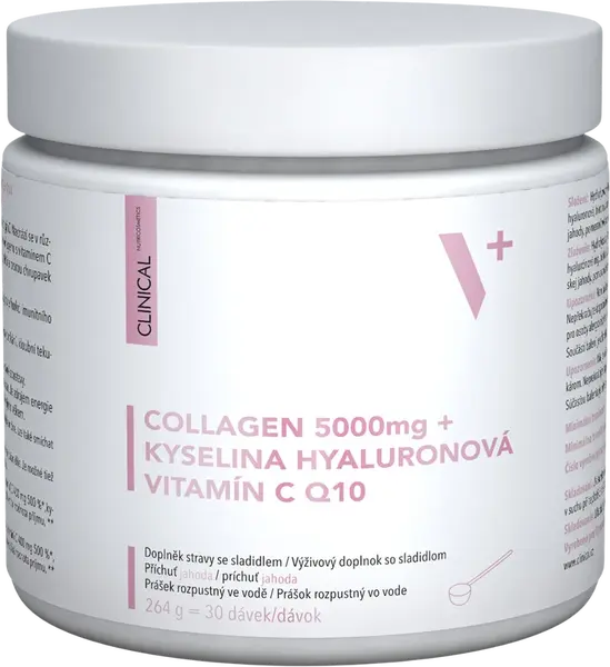CLINICAL NUTRICOSMETICS Collagen 5000mg + kyselina hyaluronová + vitamín C & Q10, 264 g