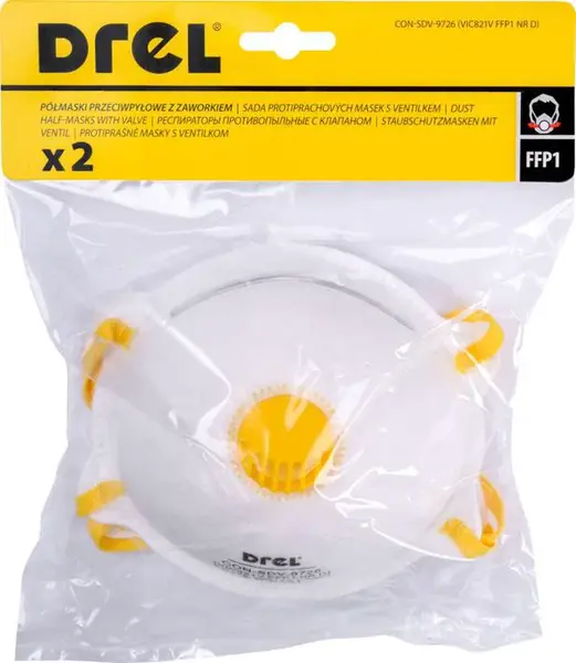 Filtračné polomasky FFP1, s ventilom, 2 ks