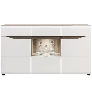 Vitrína Lionel  Li04 dub sonoma/bílá