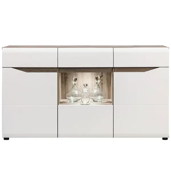 Vitrína Lionel  Li04 dub sonoma/bílá